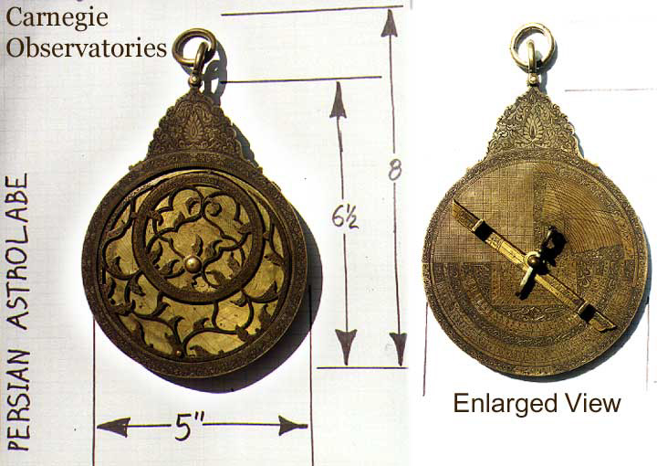 Front & Back View of Carnegie's Persian Astrolabe