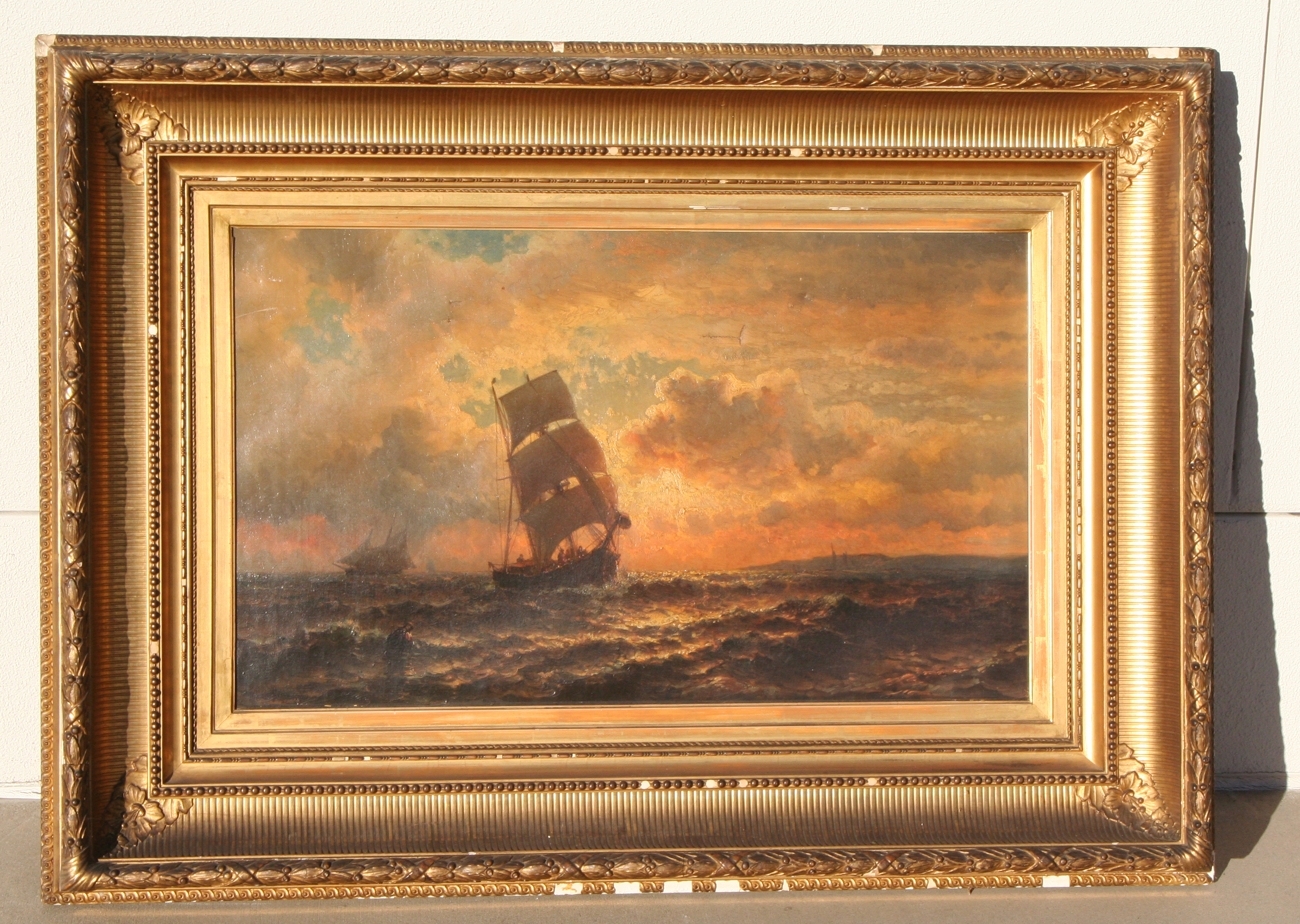 Painting of Ship my father says won a british exhibition in 1849. he is probably wrong about the date.