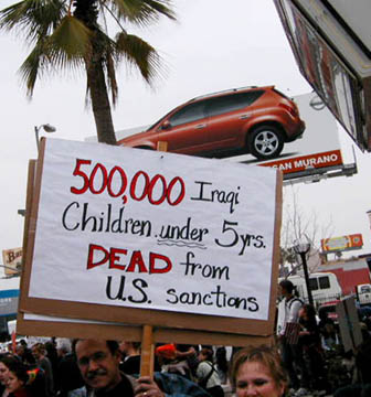 500,000 Iraqi children under 5 years old dead from U.S. sanctions