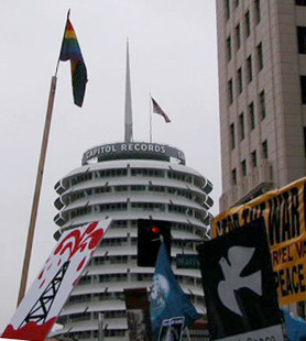 Capitol Records and flags